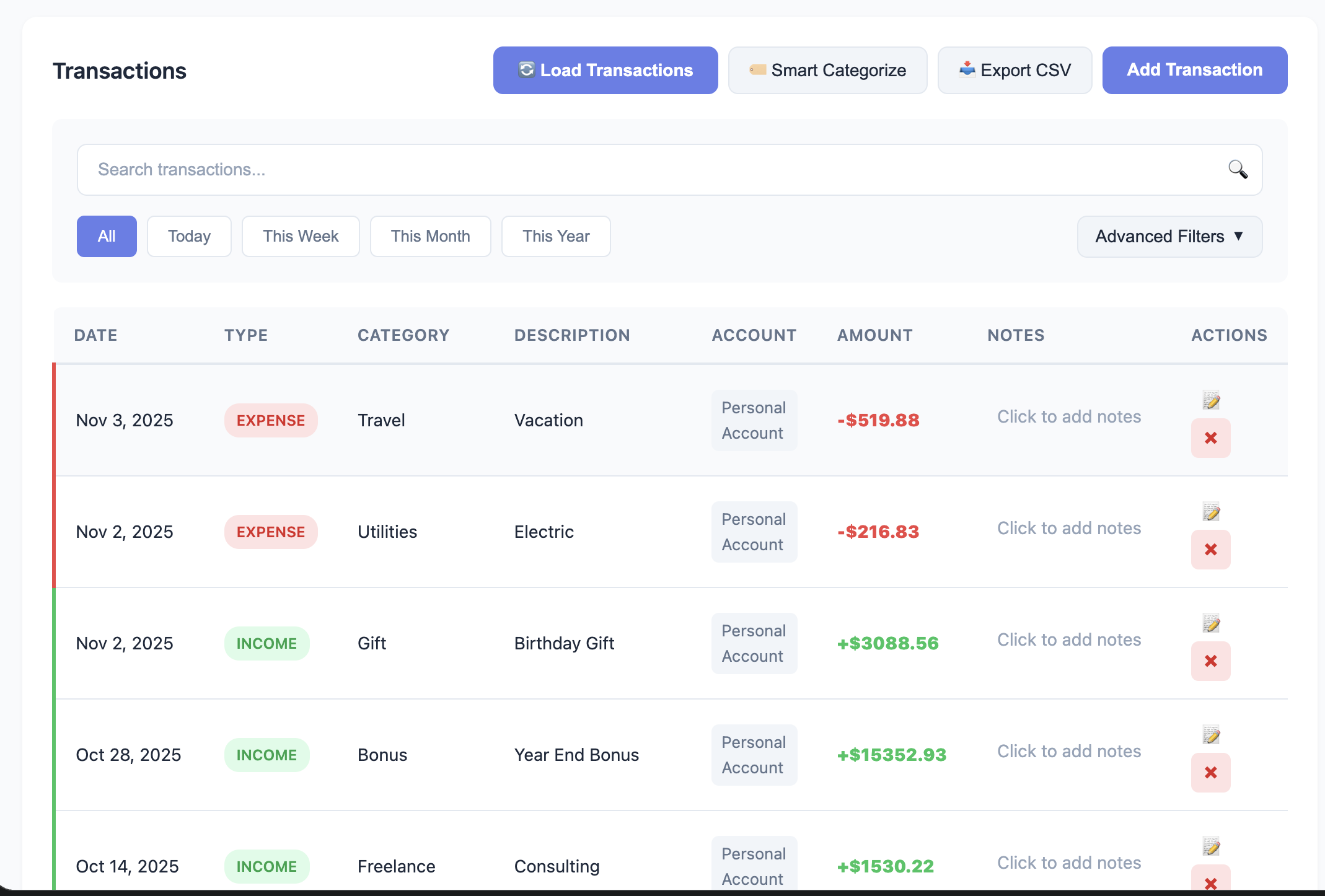 Finnecto transactions